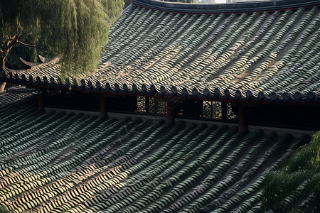 中式建筑屋顶背景图片
