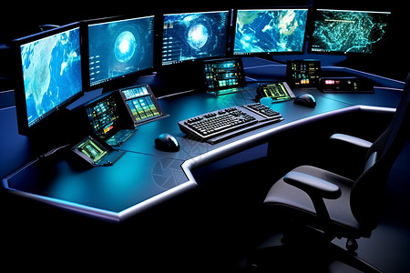 高科技的控制室图片