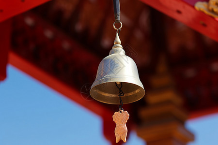 传统建筑上的铃铛背景图片