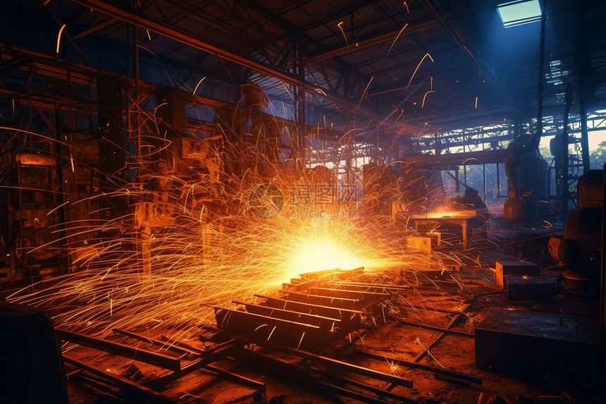 工厂机械的火花图片