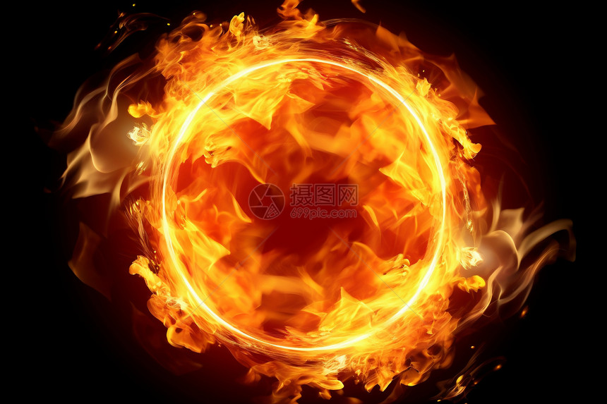 温暖的火焰火圈图片