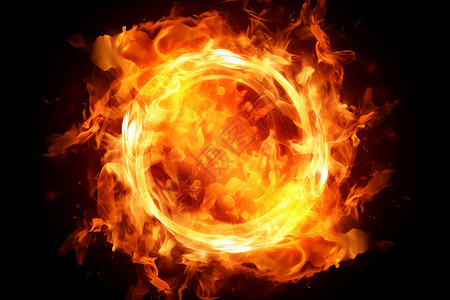 火圈素材燃烧的火圈设计图片