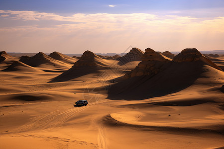 一望无际的沙漠和沙丘图片