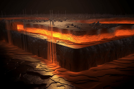 地下地热能源模型背景图片