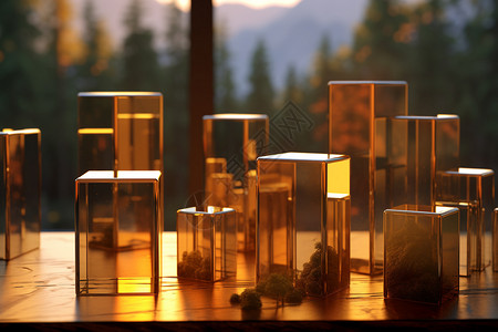 玻璃烛台玻璃与金属的模型设计图片