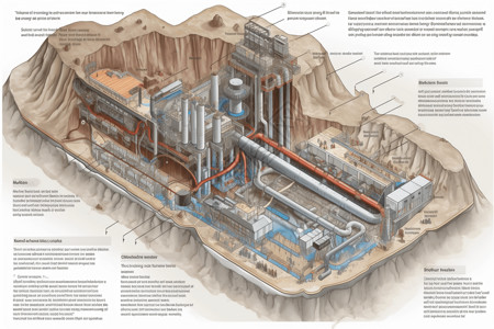 地热发电厂的剖视图图片
