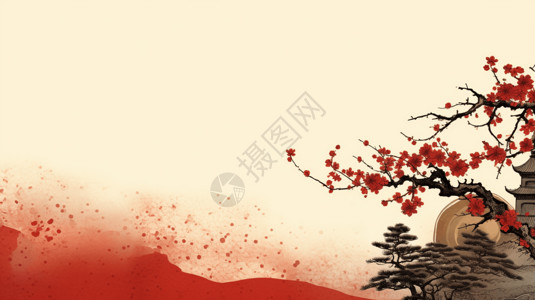 中国风的桃花背景图片