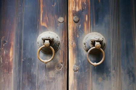 传统门头复古的房屋门头铁环背景