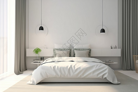 床罩室内的白色装饰设计图片