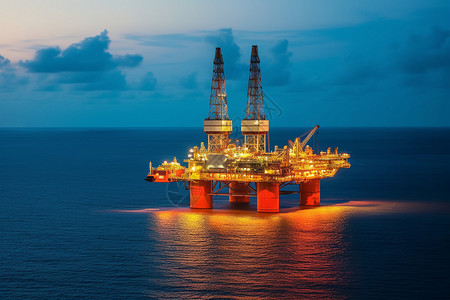 海洋石油海洋中的石油平台设计图片