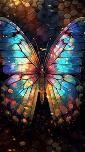 蝴蝶翅膀像素样式高清图片