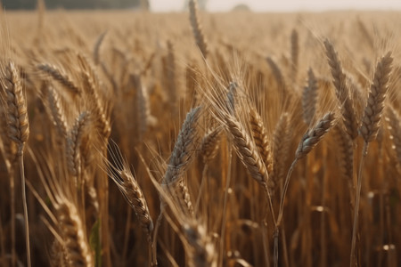 禾本科在农田中的小麦背景