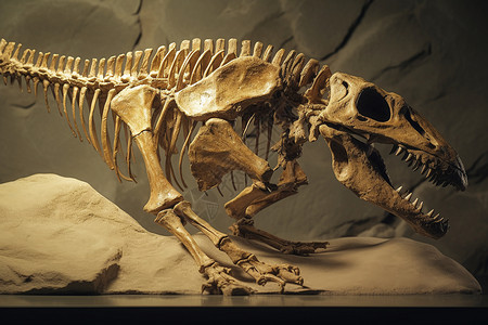 展馆里的恐龙化石图片