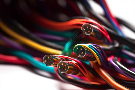 彩色数码彩色的电缆线条设计图片