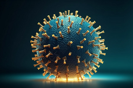 三维立体病毒细胞背景图片