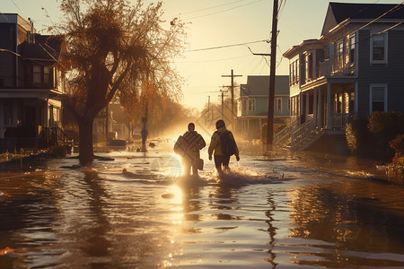 吞没城市的洪灾图片