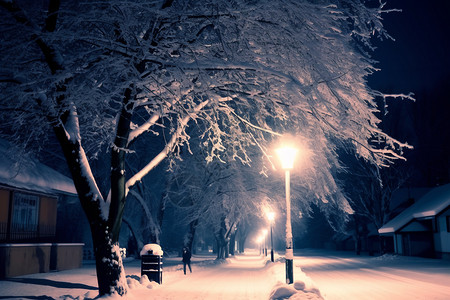 冬季的城市街道背景图片