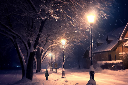 冬天的城市街道图片