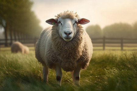 牧场的绵羊图片
