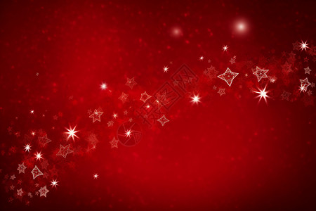 红色圣诞背景与星星图片