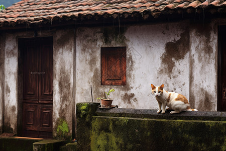 农村的房屋乡村小猫高清图片
