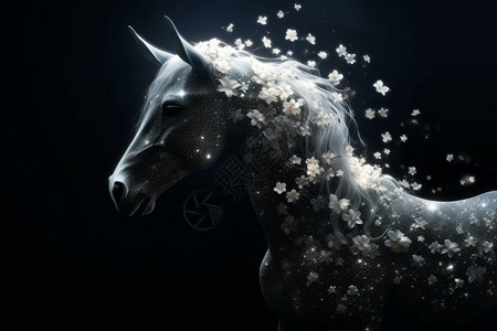 马匹背景神奇的神话生物设计图片