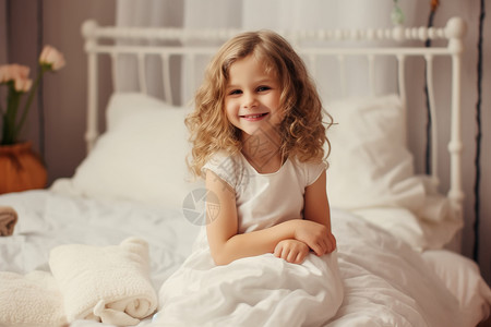 卧室可爱的小女孩图片