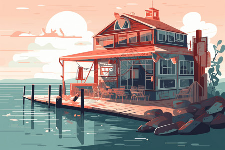 大海主题餐厅背景图片