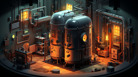 工业地下热水器插图背景图片