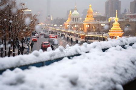 冬天的都市景色图片