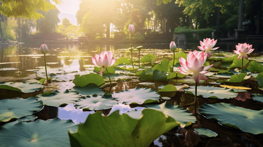 夏天的早晨图片