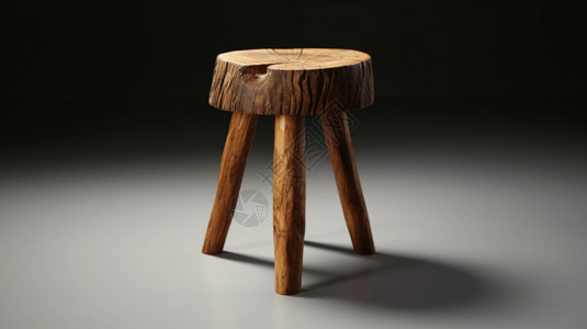 一个木头的小凳子背景图片