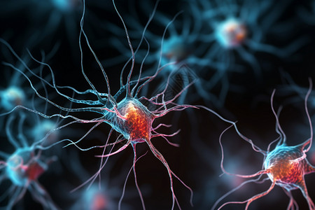 大脑神经元信号传输高清图片