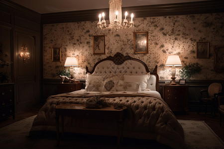 法式风格的卧室高清图片