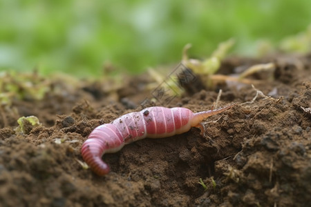 土壤里的蚯蚓背景图片