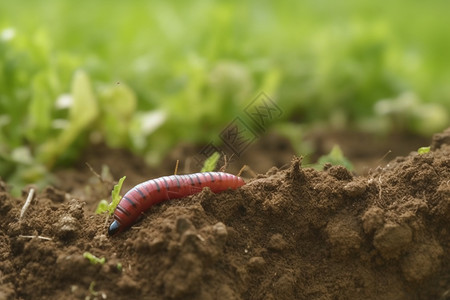 蚯蚓养殖在土里蠕动的蚯蚓背景