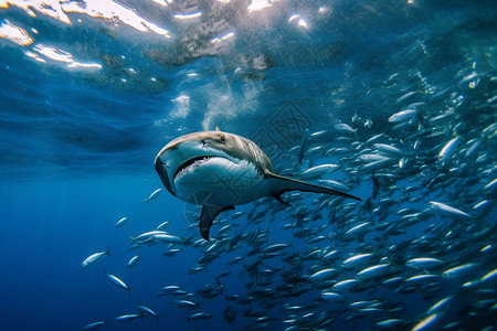 海底狩猎的鲨鱼图片
