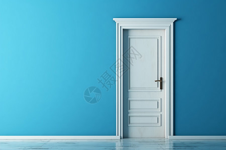 白色的木制房间门高清图片