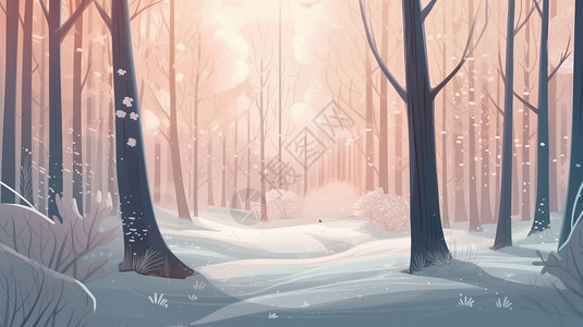 冬天的森林背景图片