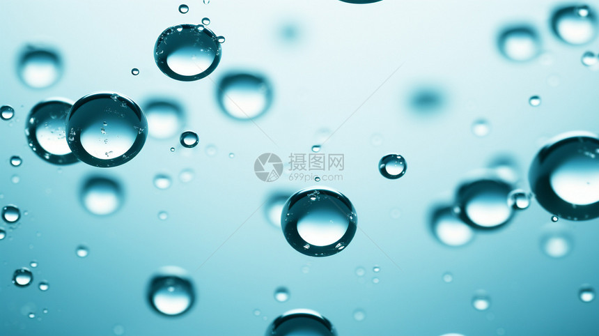 水滴和青色背景图片