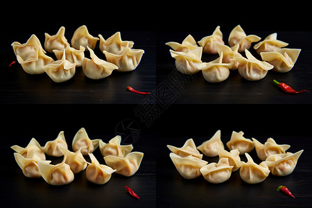 手工饺子馄饨背景图片