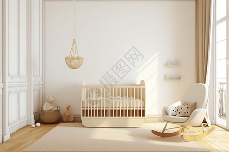 婴儿床背景现代儿童房设计设计图片