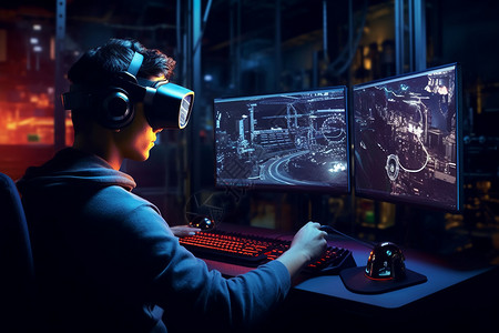 游戏黑客素材高科技的电脑背景
