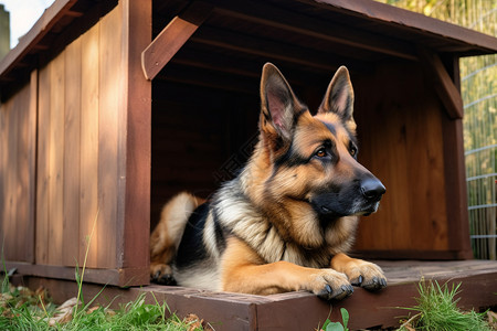 躺在狗窝里面牧羊犬高清图片