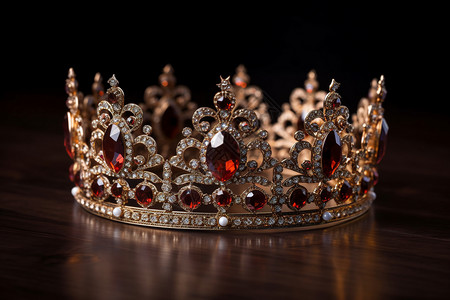 尊贵皇冠装饰镶满宝石的皇冠背景