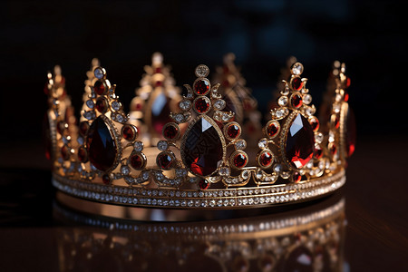 庄重装饰皇冠带有珠宝的皇冠背景