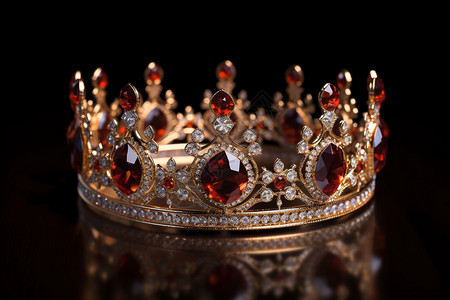 带有珠宝的豪华皇冠背景图片