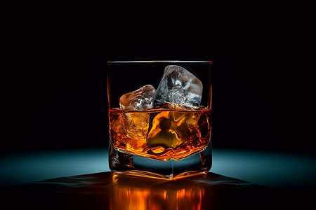 威士忌里加冰块背景图片