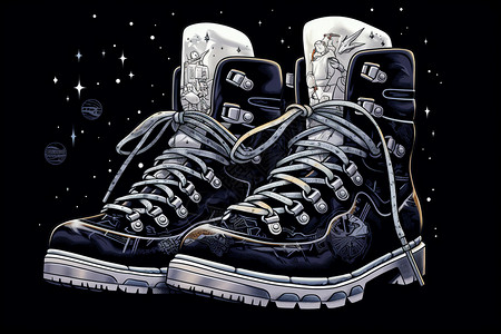 一双宇航员的靴子背景图片