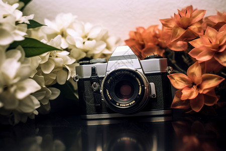 古董照相机镜头焦点高清图片
